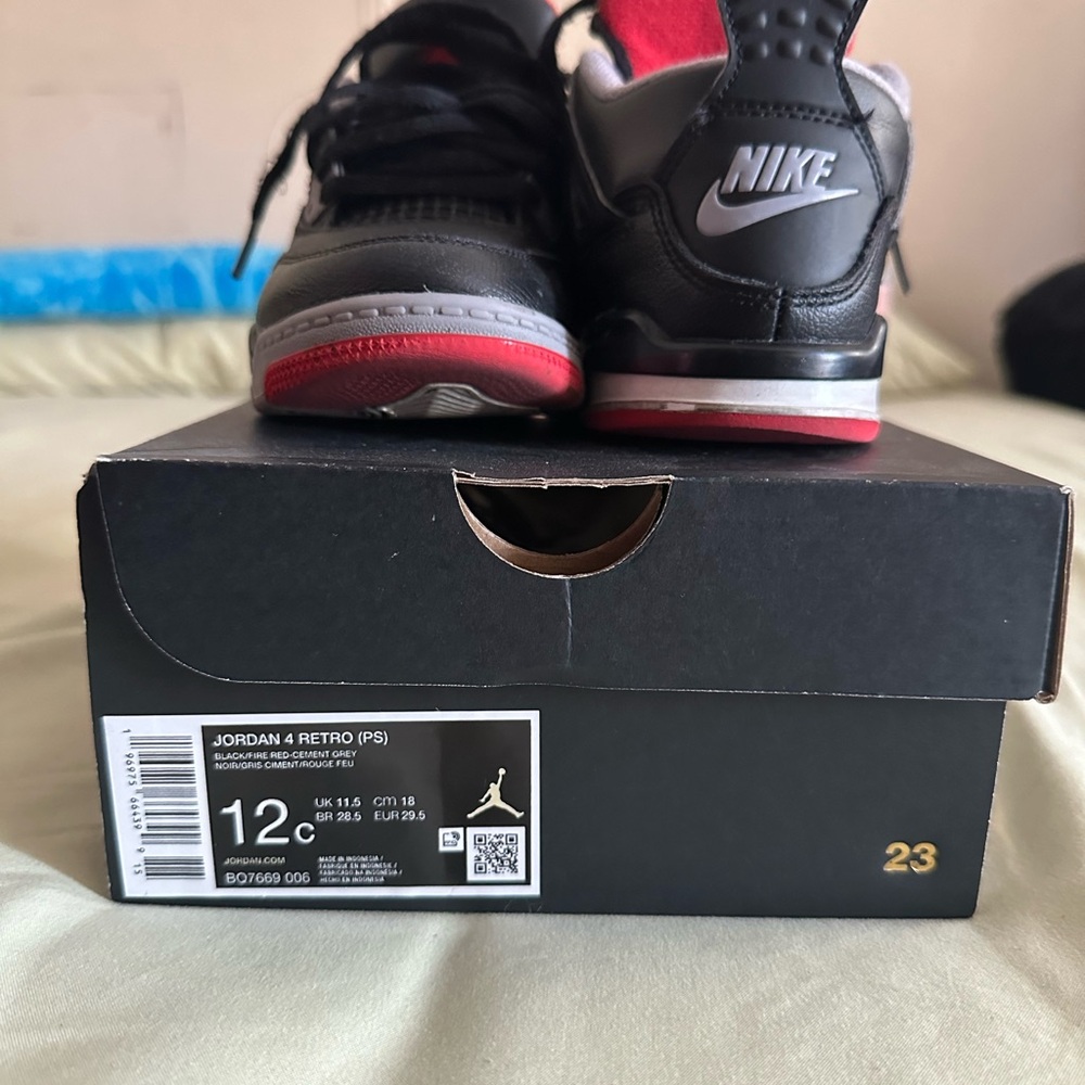 Nike Air Jordan 4 PS Black and Red Shoes